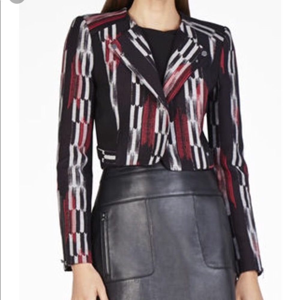 BCBG Maxazria Cropped Moto Jacket - Picture 3 of 8